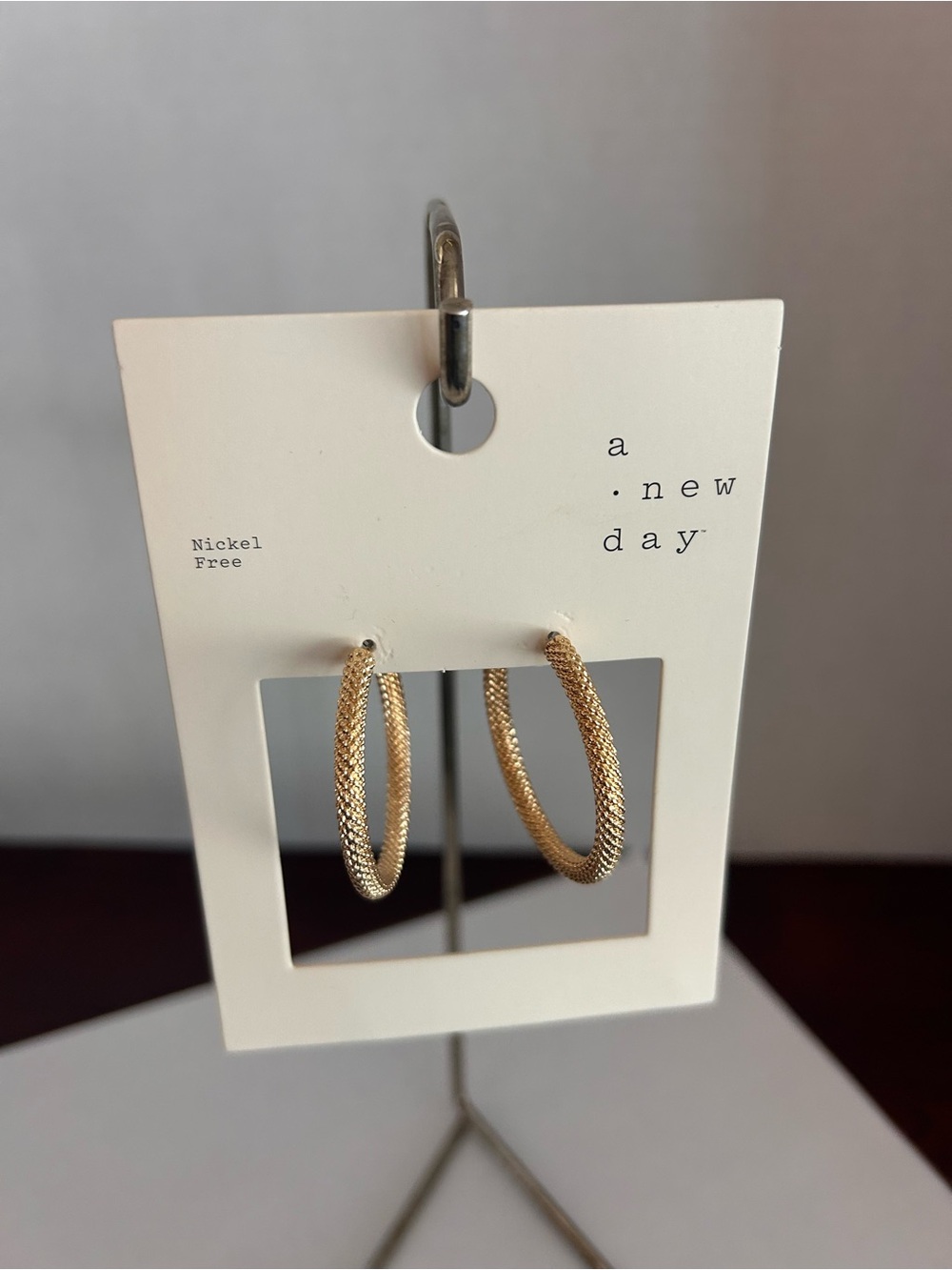 A New Day Textured Hoop Earrings Nickel Free-NEW